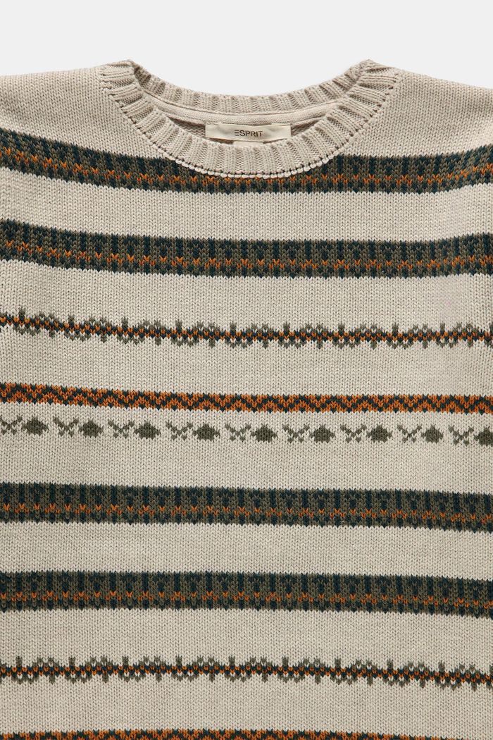 Jacquard-pullover i strik, LIGHT BEIGE, detail image number 2