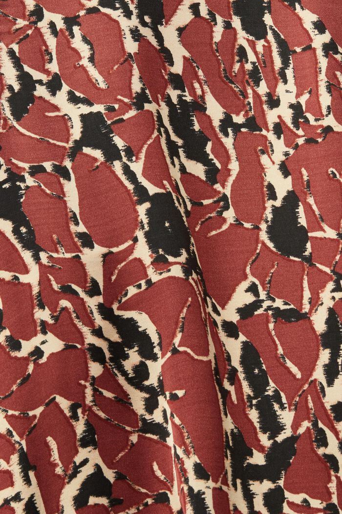 Mønstret bluse i satinlook, RUST BROWN, detail image number 5
