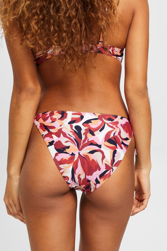 Carilo beach-bikinitrusser med blomsterprint, DARK RED, detail image number 4