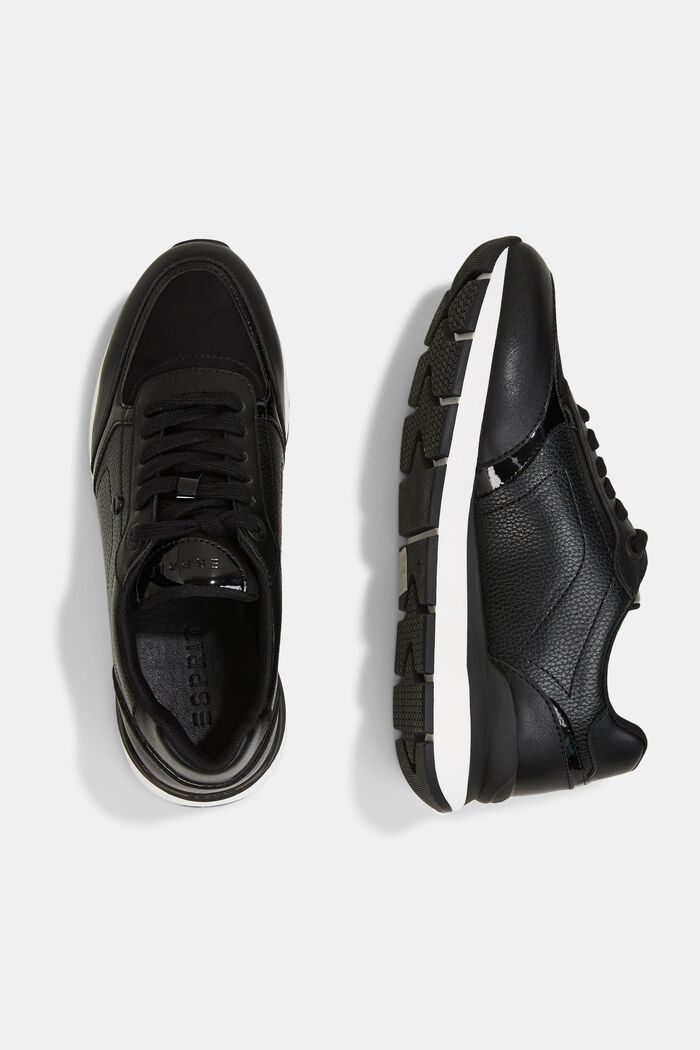 Sneakers i materialemiks, BLACK, detail image number 5