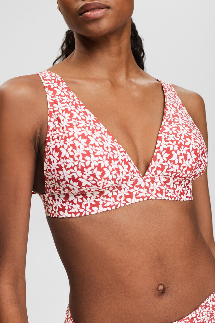 Polstret bikinitop med print, DARK RED, detail image number 2