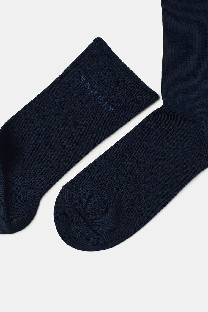 Pakke med 2 par sokker i groft strik, MARINE, detail image number 1