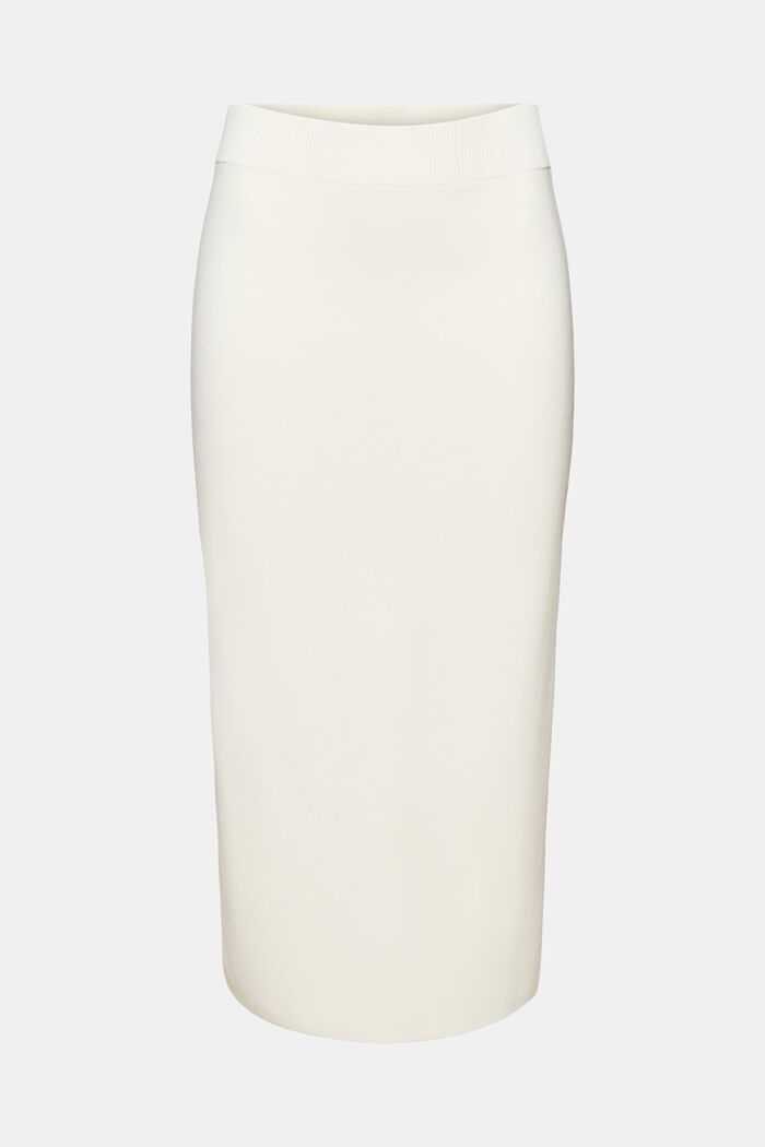 Midi-nederdel i tech-strik, CREAM BEIGE, detail image number 6