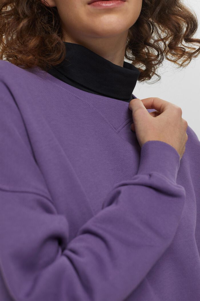 Sweatshirt med nedfaldne skuldre, DARK PURPLE, detail image number 2