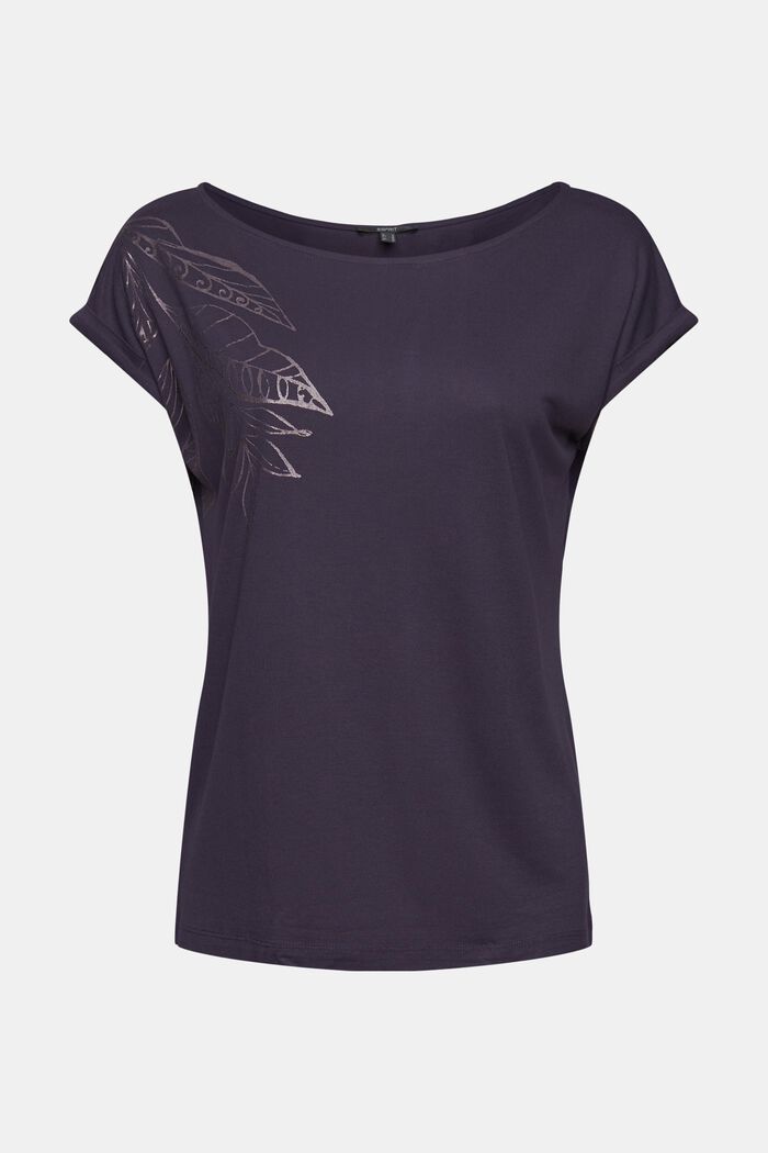 Shirt med metallisk print, LENZING™ ECOVERO™, ANTHRACITE, detail image number 2