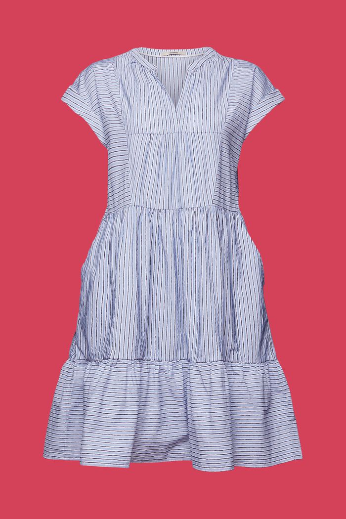 Stribet kjole, 100 % bomuld, BRIGHT BLUE, detail image number 6