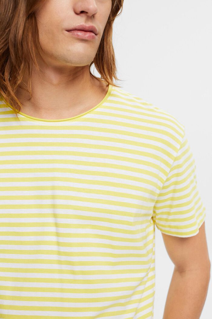Jersey-T-shirt med striber, BRIGHT YELLOW, detail image number 2