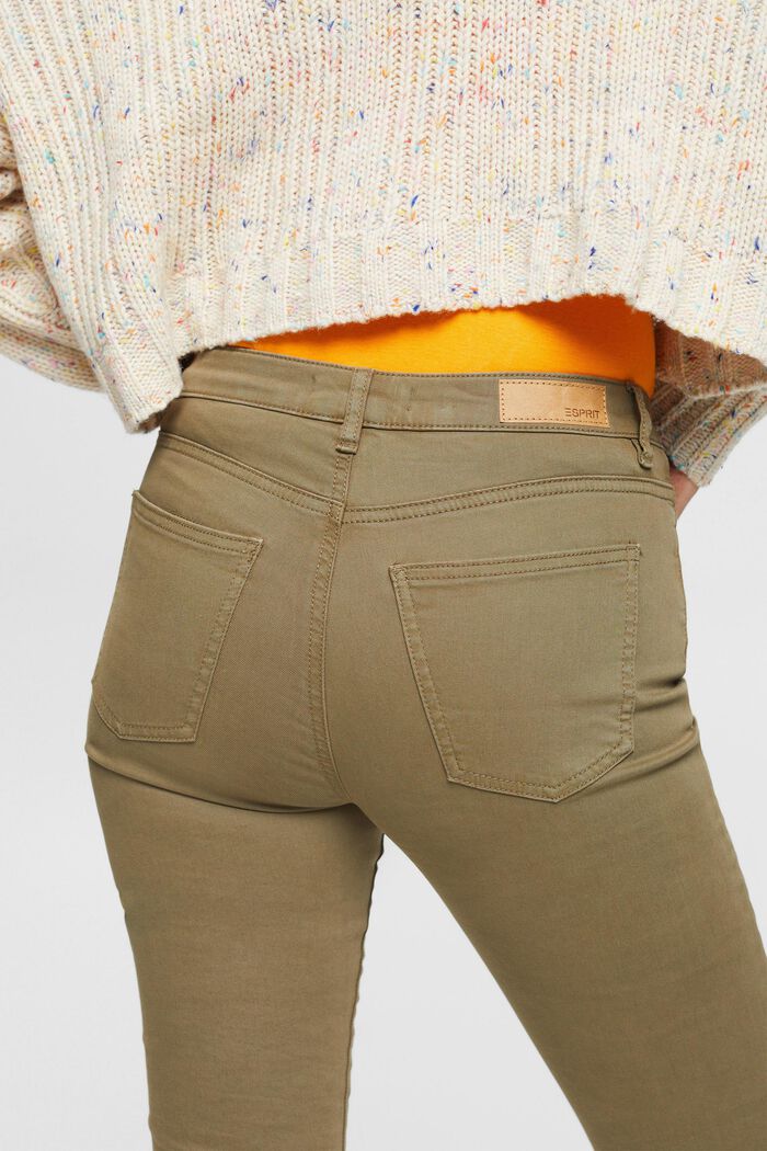 Skinny fit-bukser med mellemhøj talje, KHAKI GREEN, detail image number 4