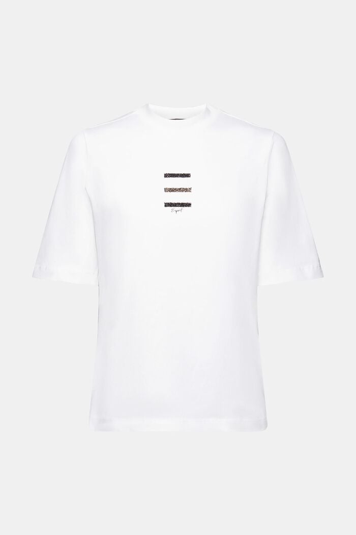 T-shirt med applikerede funklende sten, WHITE, detail image number 6