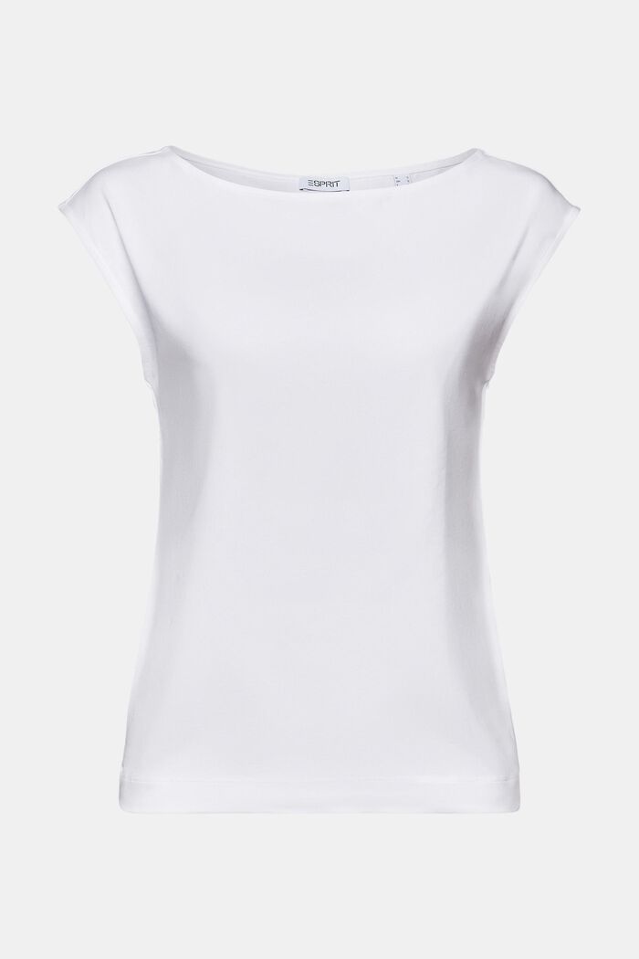 T-shirt med bådudskæring, WHITE, detail image number 6