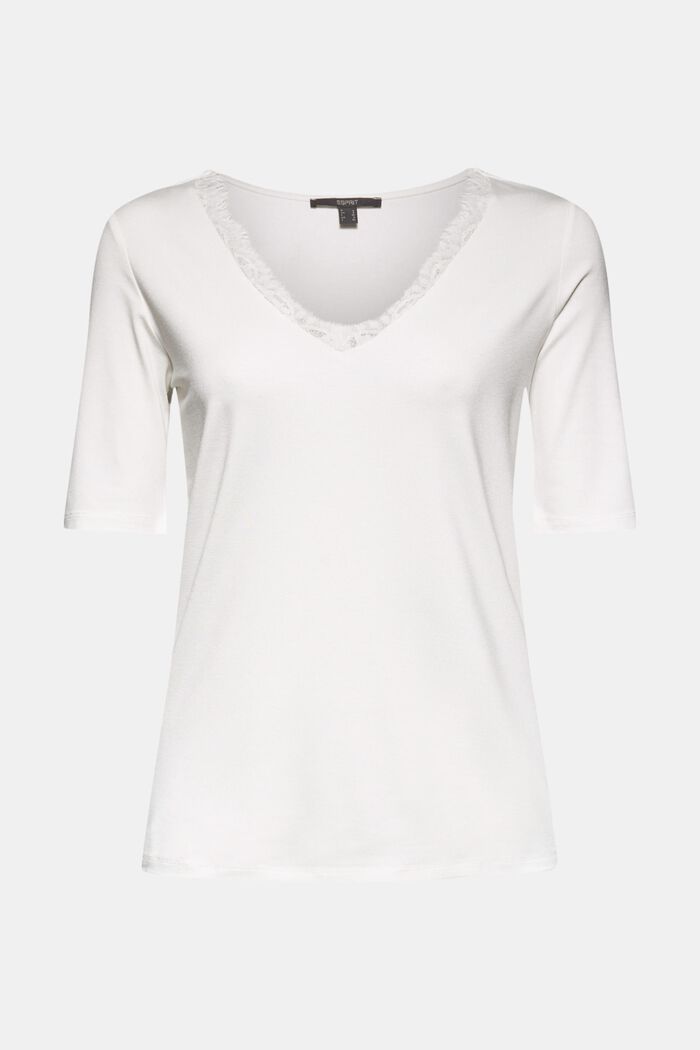 Jerseyshirt med LENZING™ ECOVERO™, OFF WHITE, overview