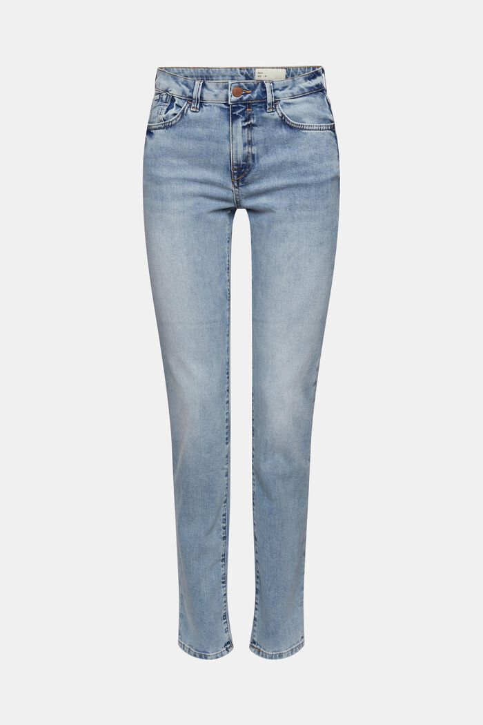 Smalle jeans med stretch, BLUE LIGHT WASHED, detail image number 6