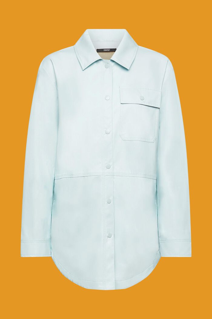 Bluse i imiteret læder, LIGHT AQUA GREEN, detail image number 6