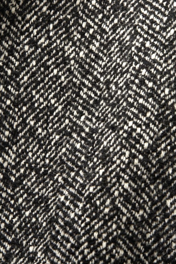 Genanvendt: Lang jakke i sildebensmønster, BLACK, detail image number 5