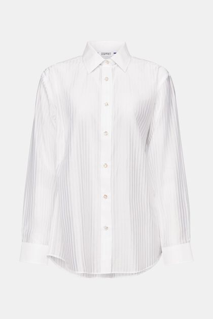 Gennemsigtig button down-skjorte med striber