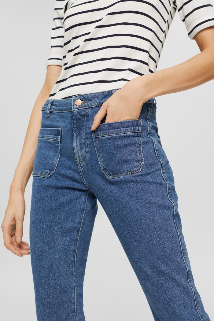 Bootcut-jeans med påsatte lommer, BLUE MEDIUM WASHED, detail image number 2