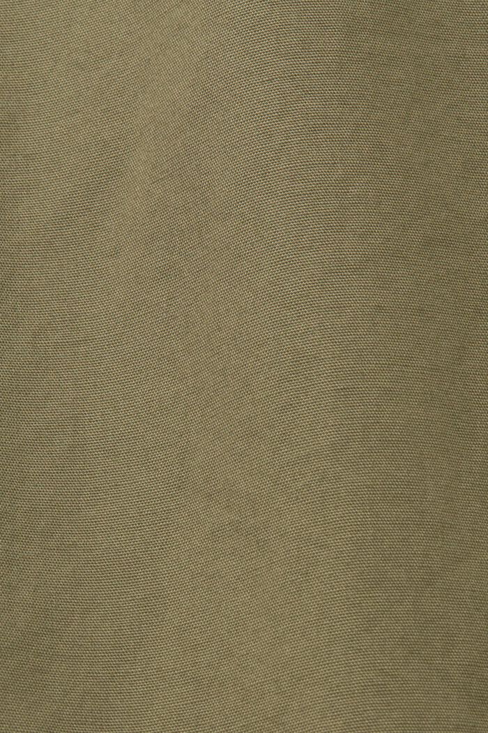 Bomuldsskjorte med standkrave, KHAKI GREEN, detail image number 4
