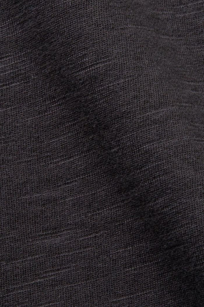 Tekstureret bomulds-T-shirt, ANTHRACITE, detail image number 6