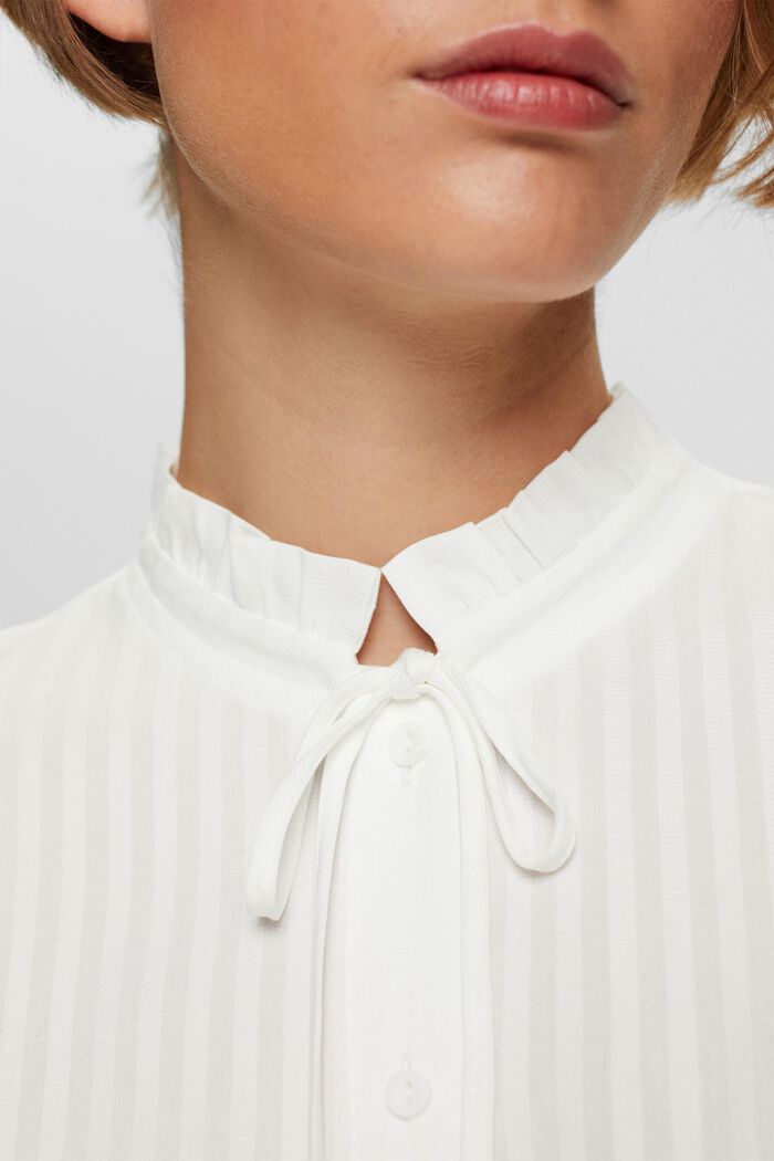 Bluse med flæsekrave, LENZING™ ECOVERO™, OFF WHITE, detail image number 0