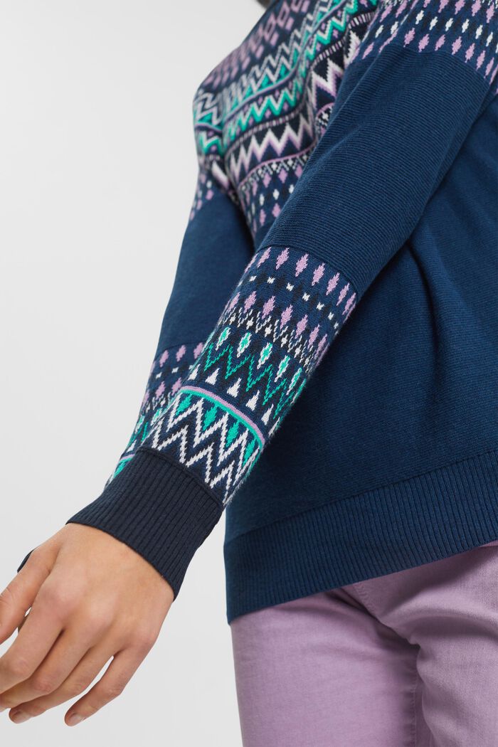 Pullover med jacquard-mønster, PETROL BLUE, detail image number 2