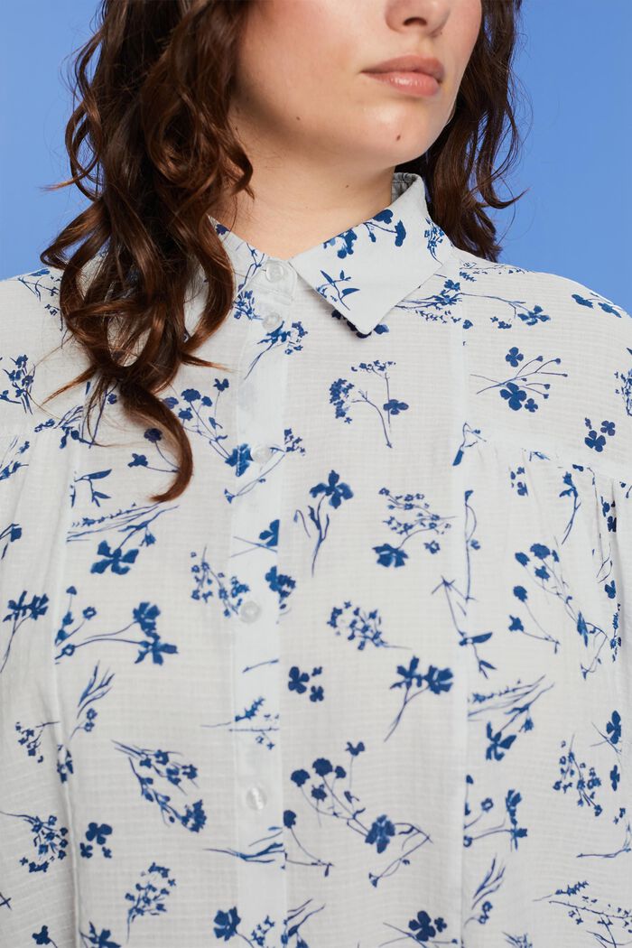 CURVY oversized skjortebluse, 100 % bomuld, OFF WHITE, detail image number 3