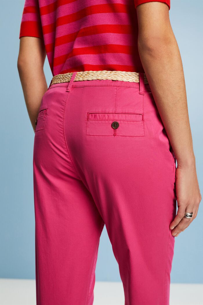Chinos med bælte, PINK FUCHSIA, detail image number 3