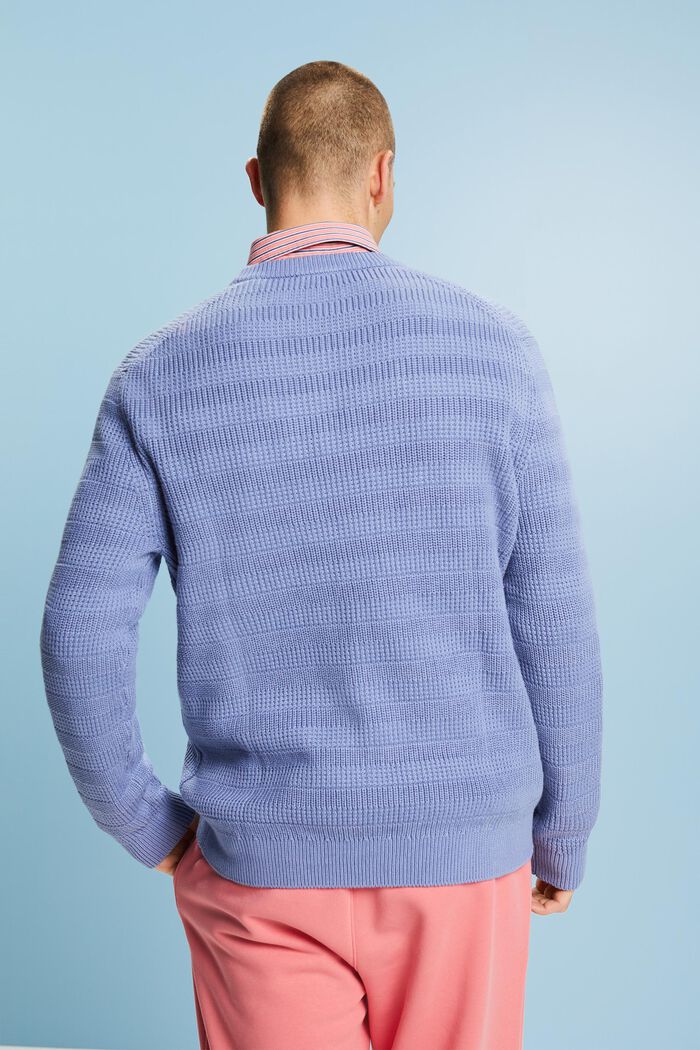 Struktureret sweater med rund hals, BLUE LAVENDER, detail image number 3