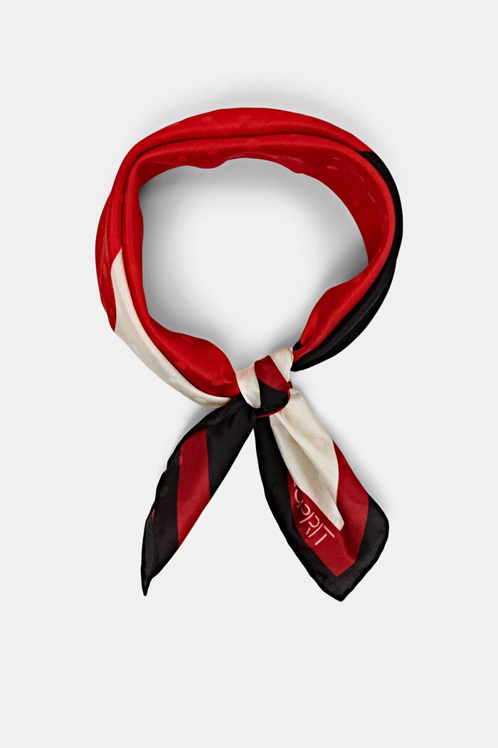 Firkantet bandana i silkemiks med print, RED, detail image number 0