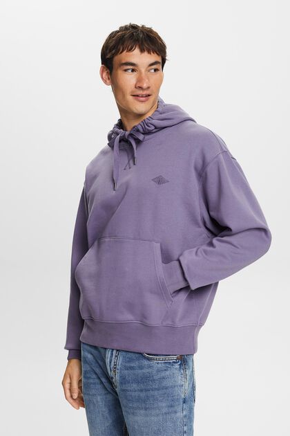 Sweatshirt med hætte og syet logo