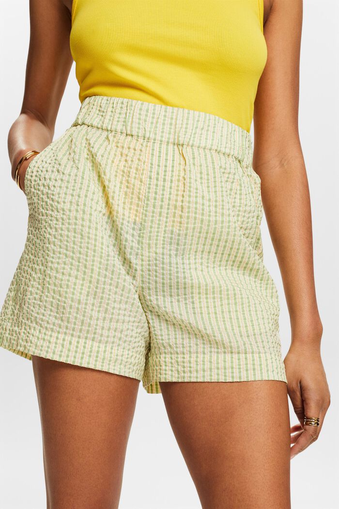 Krøllede shorts med striber, LIGHT GREEN, detail image number 3