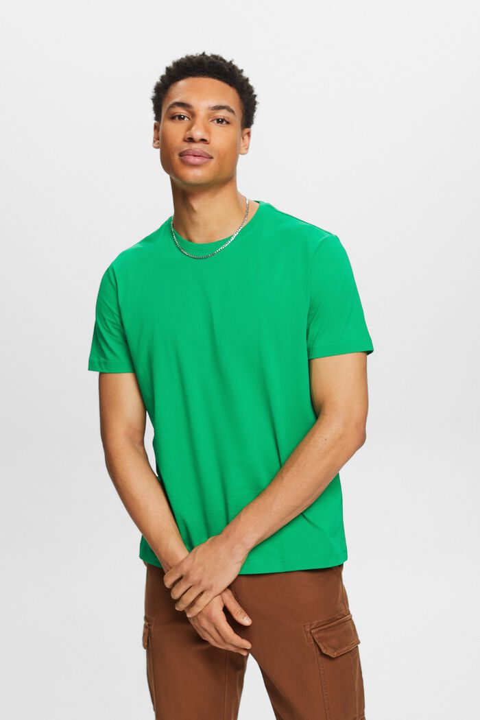 Kortærmet T-shirt med rund hals, GREEN, detail image number 0