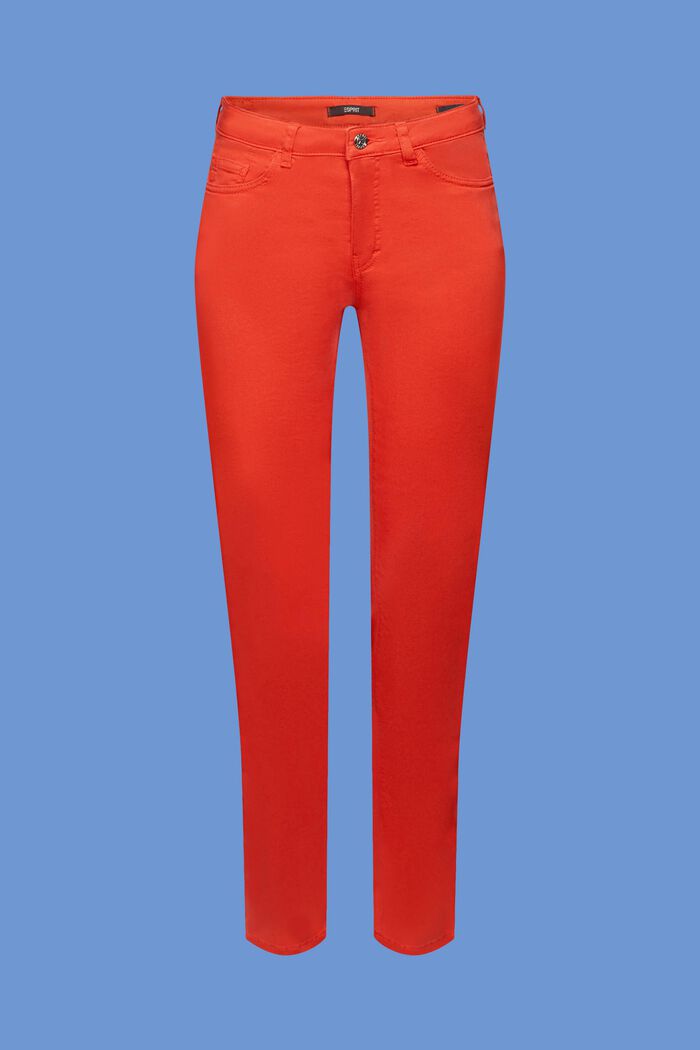 Slim fit-jeans med mellemhøj talje, ORANGE RED, detail image number 7