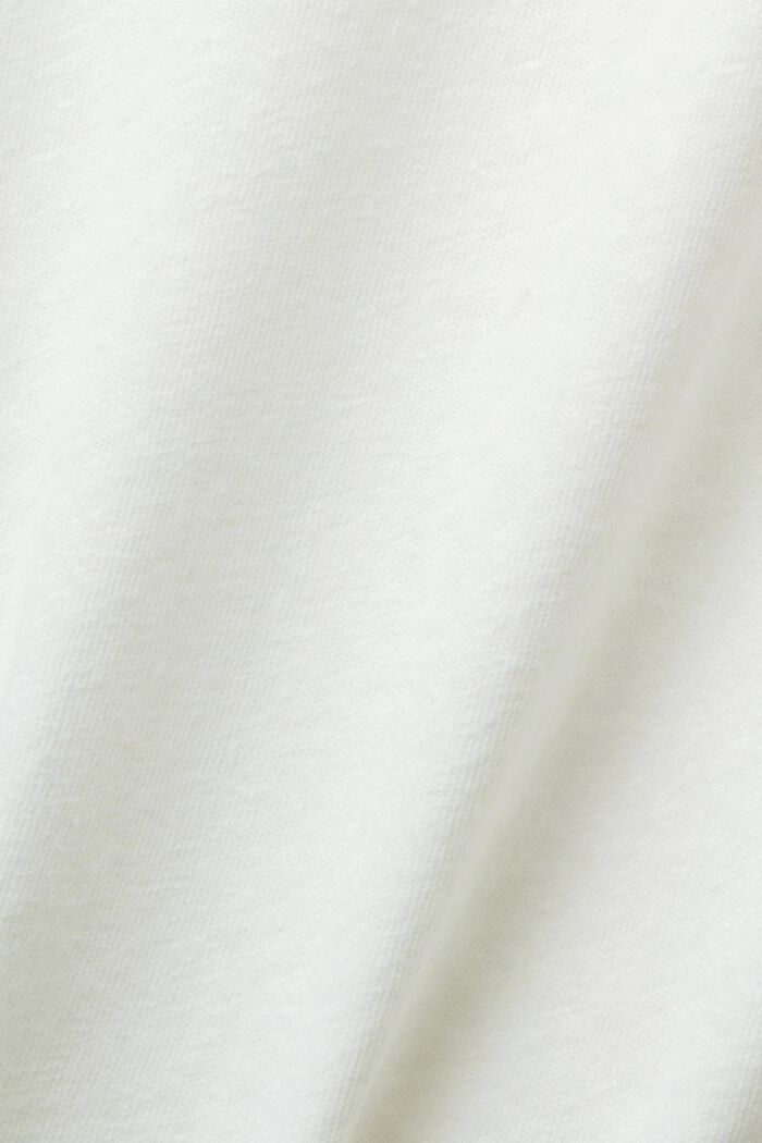 T-shirt i bomulds- og hørmiks, OFF WHITE, detail image number 5