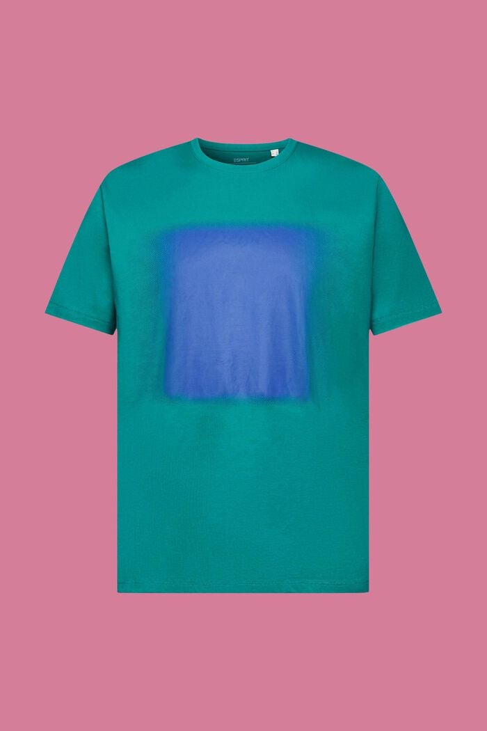 Bomulds-T-shirt med print, EMERALD GREEN, detail image number 6