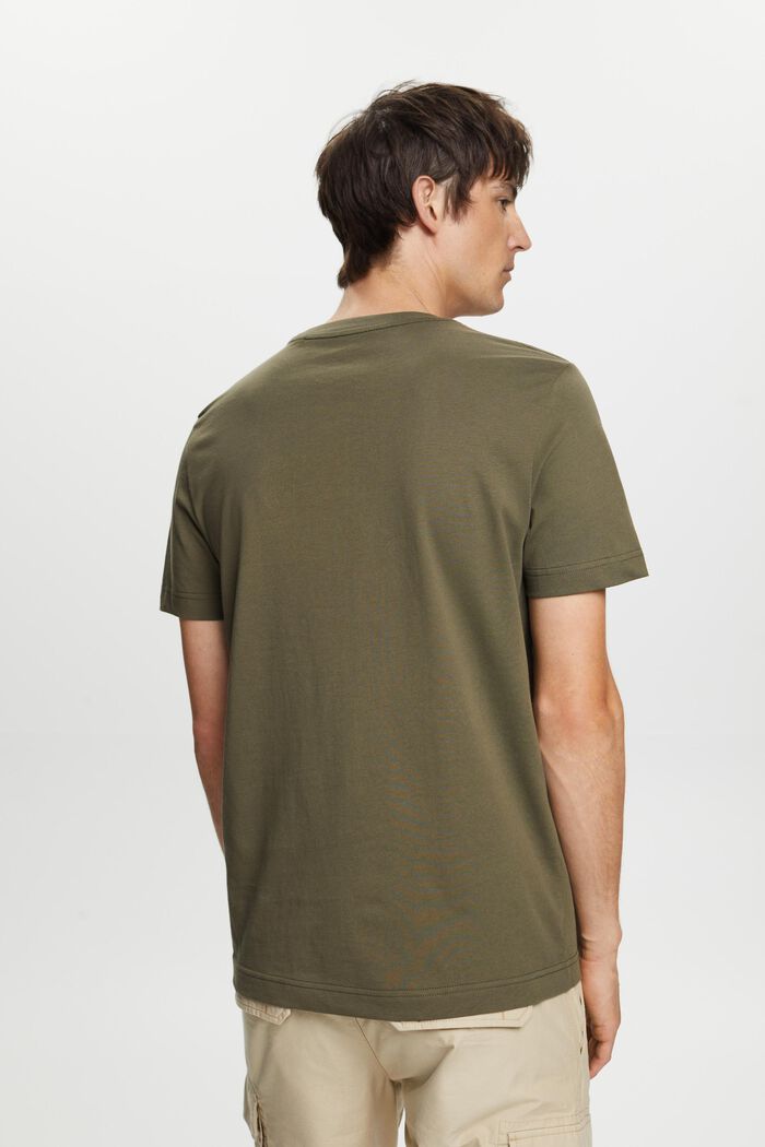 T-shirt med frontprint, 100 % bomuld, KHAKI GREEN, detail image number 3