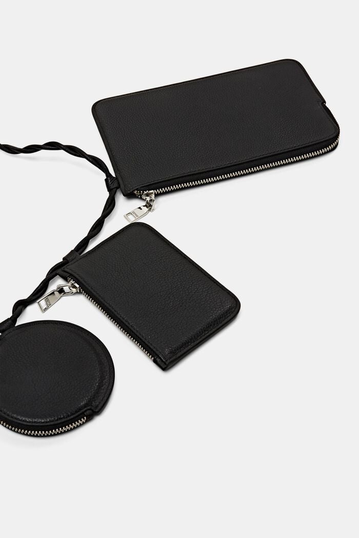 Multi pouch-pung i læder, BLACK, detail image number 1