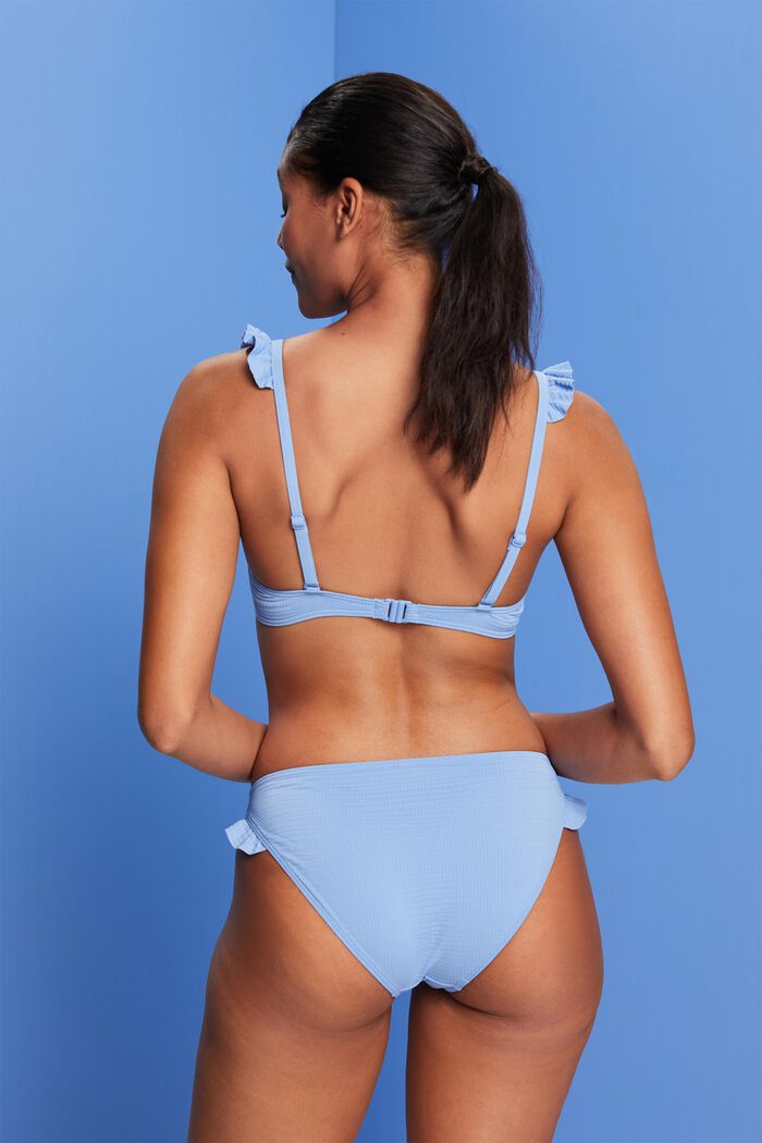 Genanvendt: bikinitop med bøjle og flæser, LIGHT BLUE LAVENDER, detail image number 2
