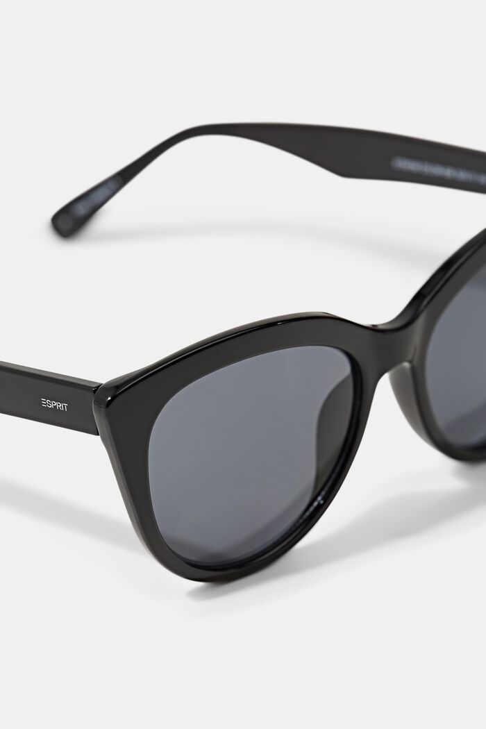 Cateye-solbriller i kunststof, BLACK, detail image number 1