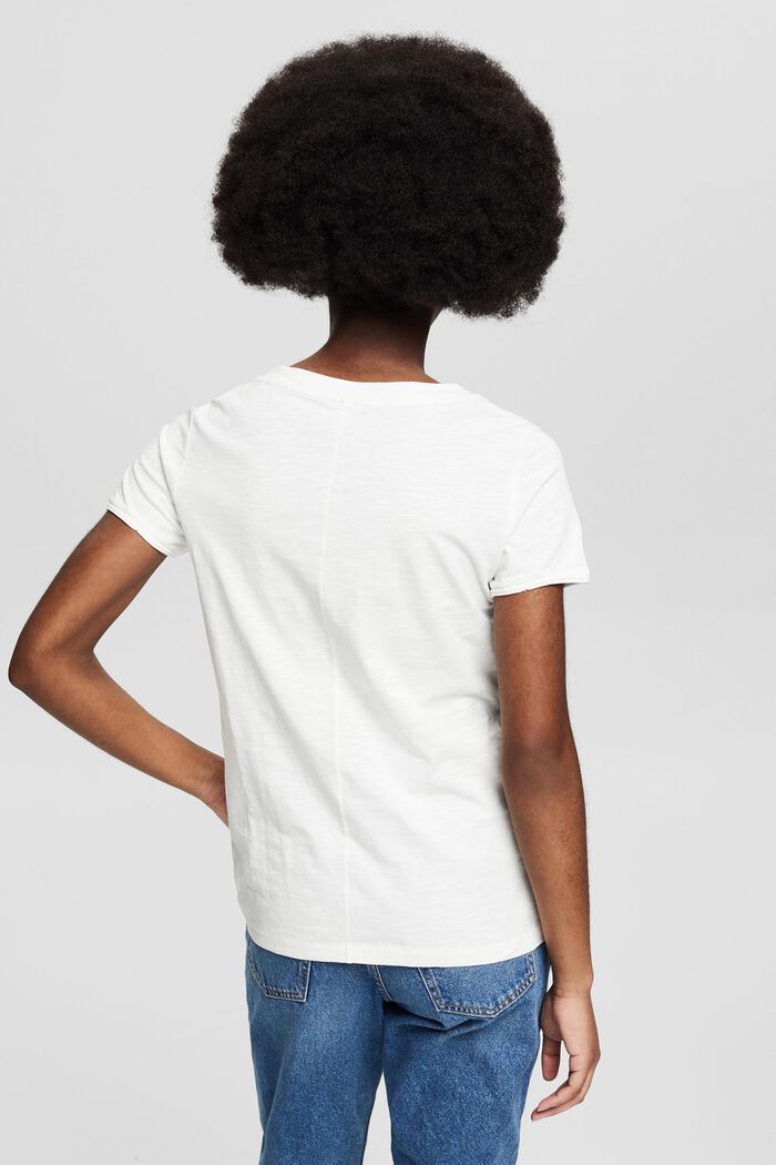 T-shirt med print, 100% økologisk bomuld, OFF WHITE, detail image number 3