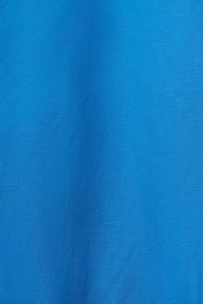 Tunikakjole med bælte, hørmiks, BRIGHT BLUE, detail image number 4