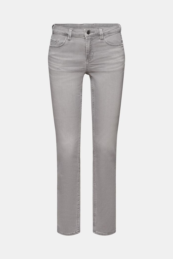 Jeans i bomuldsblanding med stretchkomfort, GREY MEDIUM WASHED, detail image number 7
