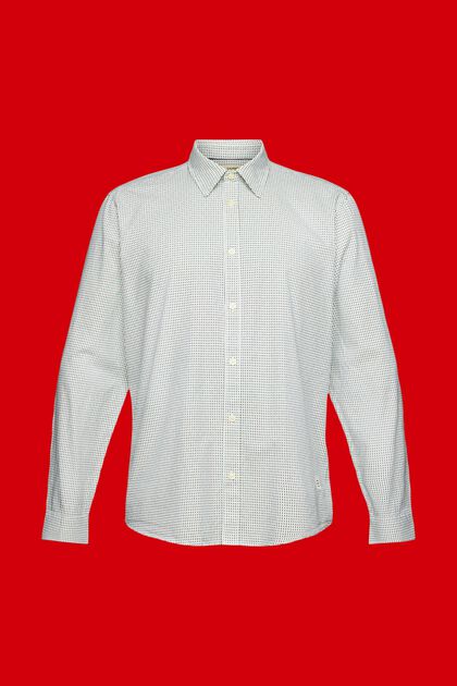 Skjorte i slim fit med allover-mønster, WHITE, overview