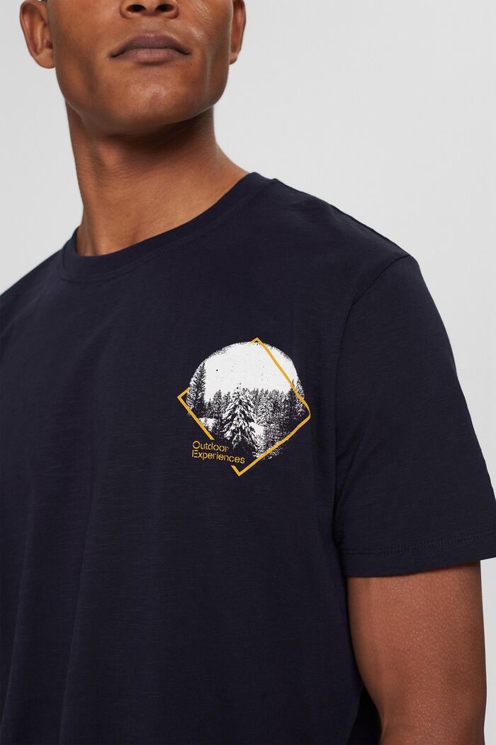 Jersey-T-shirt af 100% økologisk bomuld, NAVY, detail image number 1