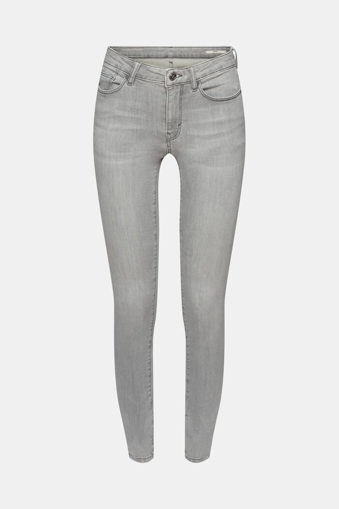 Skinny jeans med mellemhøj talje, GREY LIGHT WASHED, detail image number 7