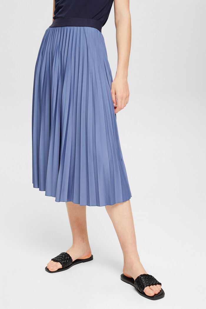 Plisseret nederdel med elastisk linning, BLUE LAVENDER, detail image number 2