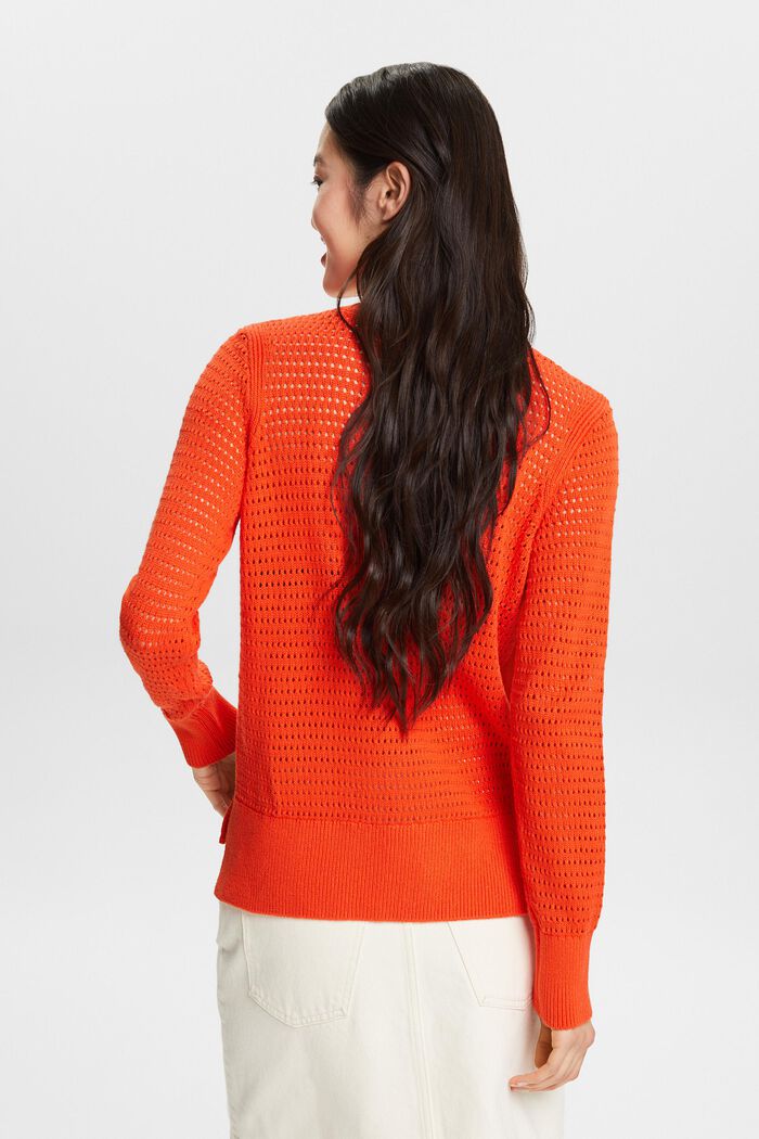 Sweater i mesh, BRIGHT ORANGE, detail image number 2