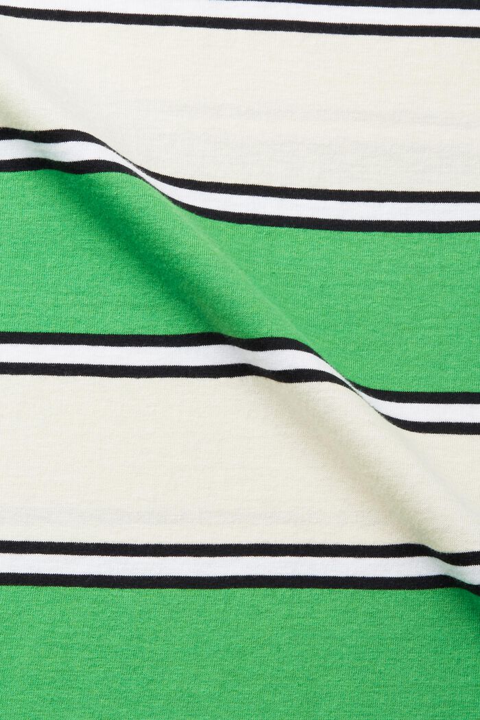 Stribet T-shirt i bæredygtig bomuld, GREEN, detail image number 5