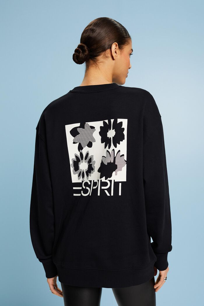Oversized sweatshirt med print, BLACK, detail image number 2