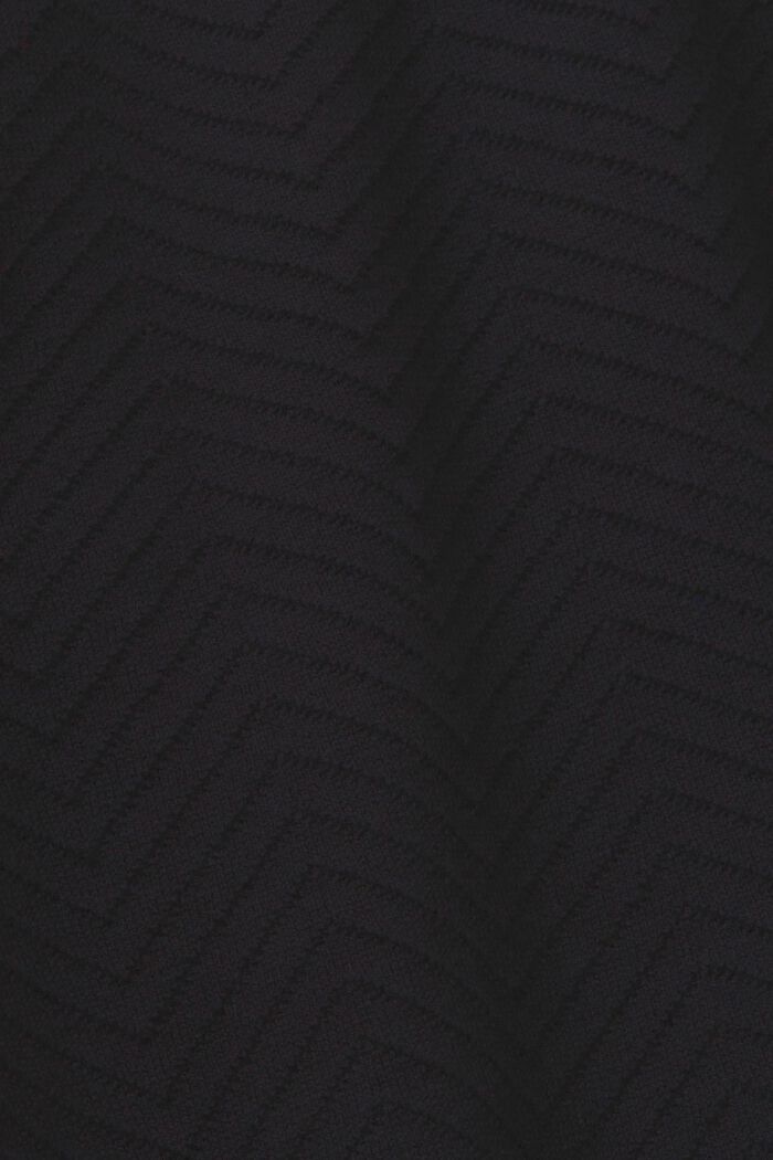 Tekstureret poloshirt med lange ærmer, BLACK, detail image number 5