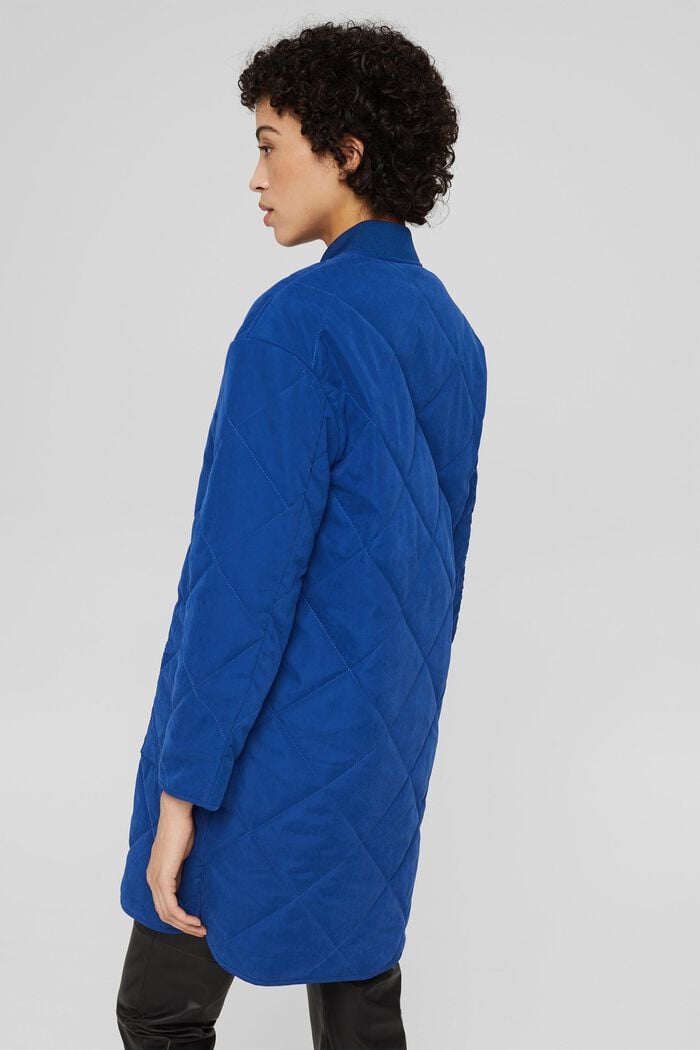 Genanvendte materialer: dynefrakke med lynlås, BRIGHT BLUE, detail image number 3